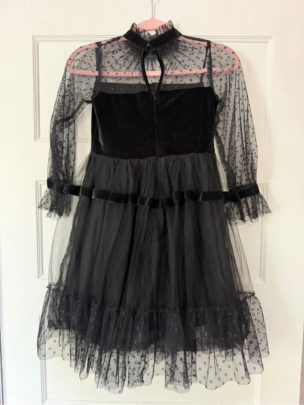 Trish Scully Girls 8 Black Velvet Tulle Formal Dress